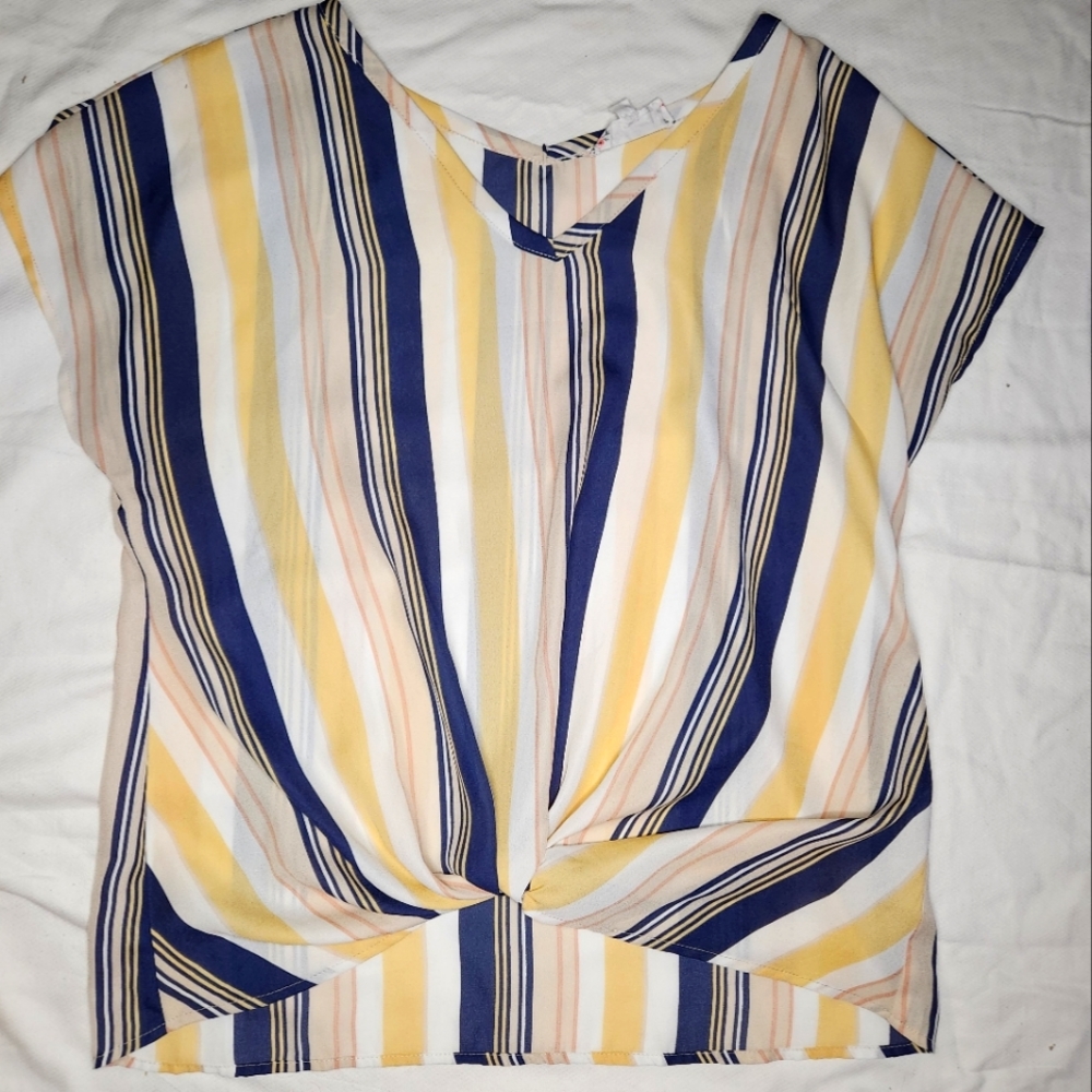 Pink rose Stripped Cropped Top size M